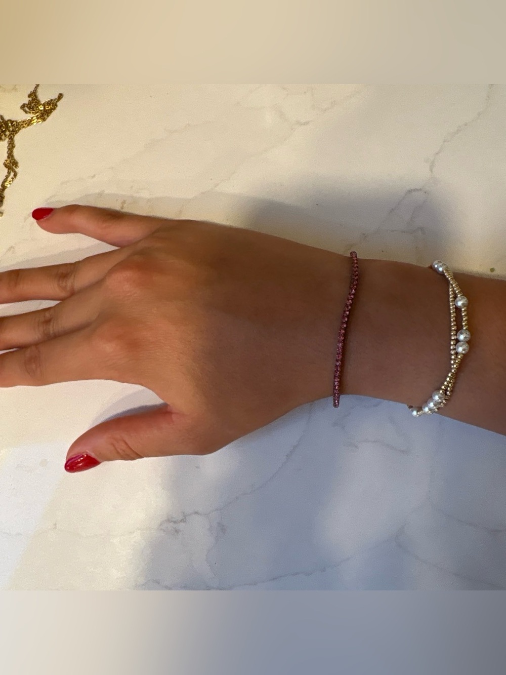 Delicate Pink Crystal Stretch Bracelet
